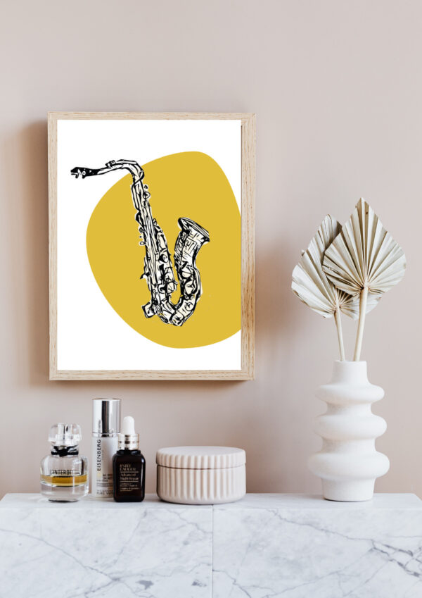 SAXOPHONE - Print Yellow Ochre