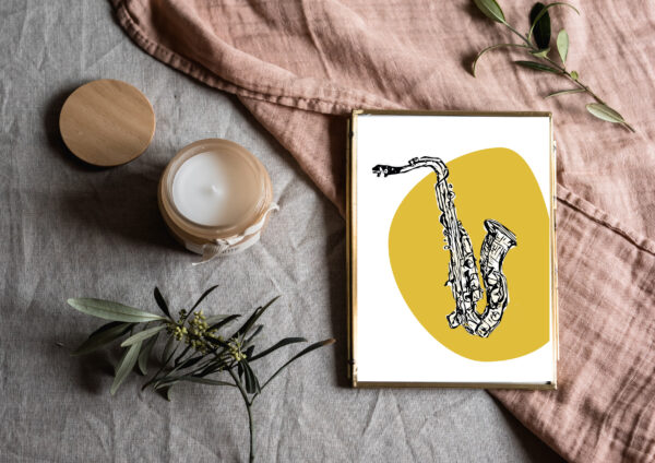 SAXOPHONE - Print Yellow Ochre - Image 5