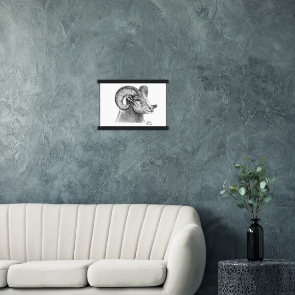 pen and ink drawing print poster wall deco ram animal print