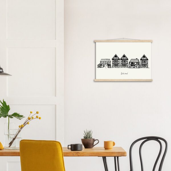 fachwerkhaus german house vakwerkhuis tekening drawing art wall art studio immink