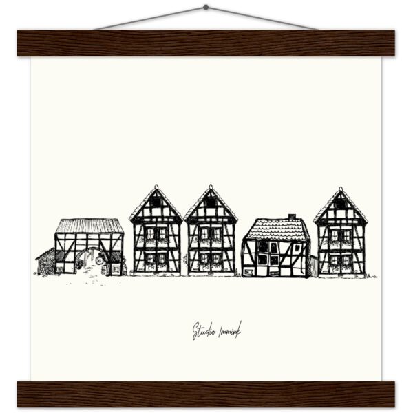fachwerkhaus german house vakwerkhuis tekening drawing art wall art studio immink